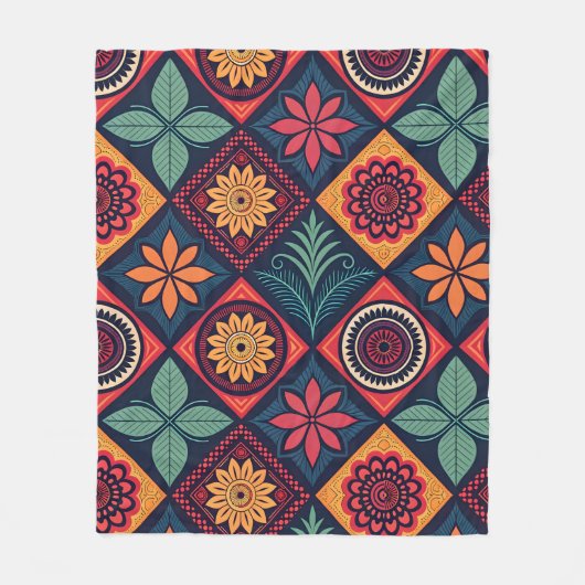 Flowers Magic Pattern Fleece Deken (Voorkant)