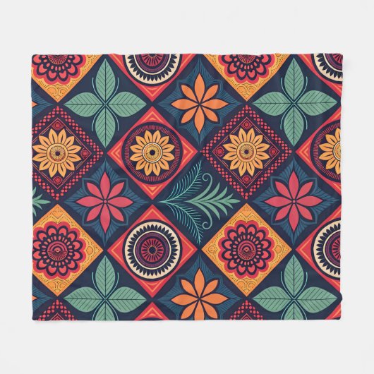 Flowers Magic Pattern Fleece Deken (Voorkant (Horizontaal))