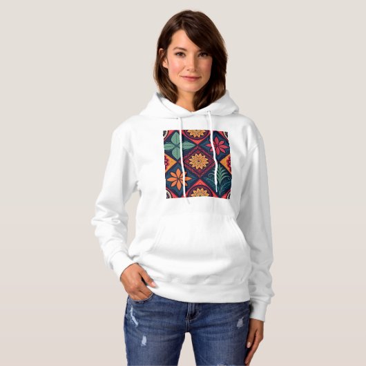 Flowers Magic Pattern Hoodie (Voorkant volledig)