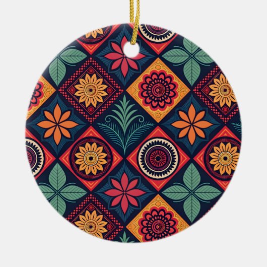 Flowers Magic Pattern Keramisch Ornament (Voorkant)
