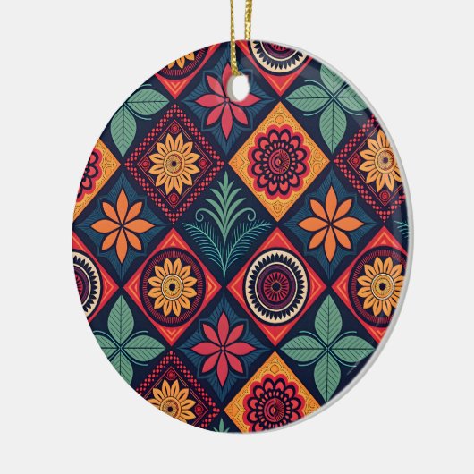 Flowers Magic Pattern Keramisch Ornament (Links)