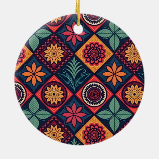 Flowers Magic Pattern Keramisch Ornament (Achterkant)