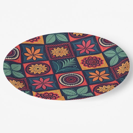 Flowers Magic Pattern Papieren Bordje (Gekanteld)