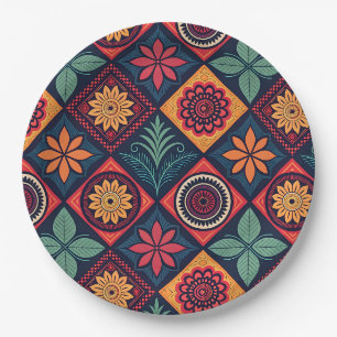 Flowers Magic Pattern Papieren Bordje