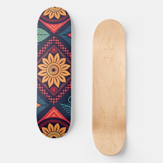 Flowers Magic Pattern Persoonlijk Skateboard (Voorkant)