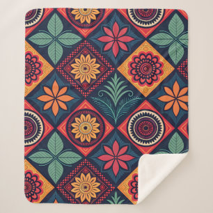 Flowers Magic Pattern Sherpa Deken