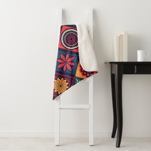 Flowers Magic Pattern Sherpa Deken (In situ)
