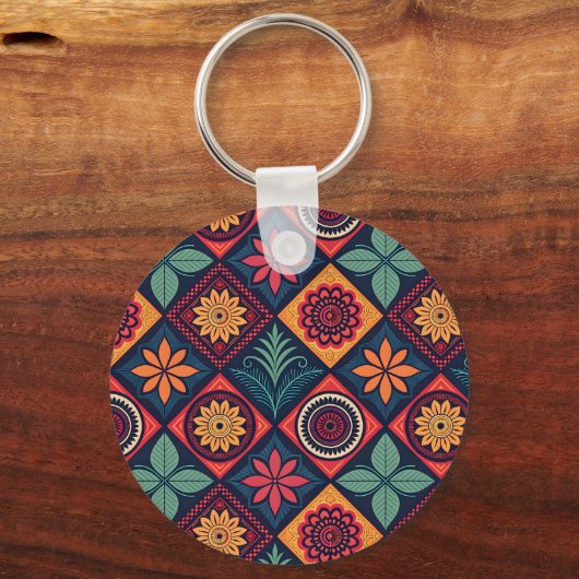 Flowers Magic Pattern Sleutelhanger (Voorkant)