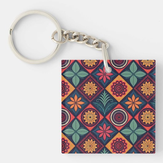 Flowers Magic Pattern Sleutelhanger (voorkant)