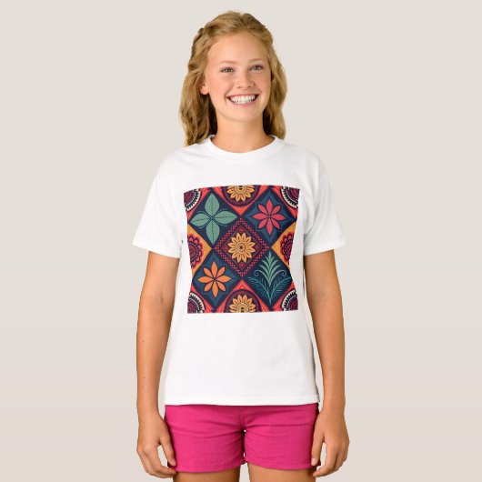 Flowers Magic Pattern T-shirt (Voorkant volledig)
