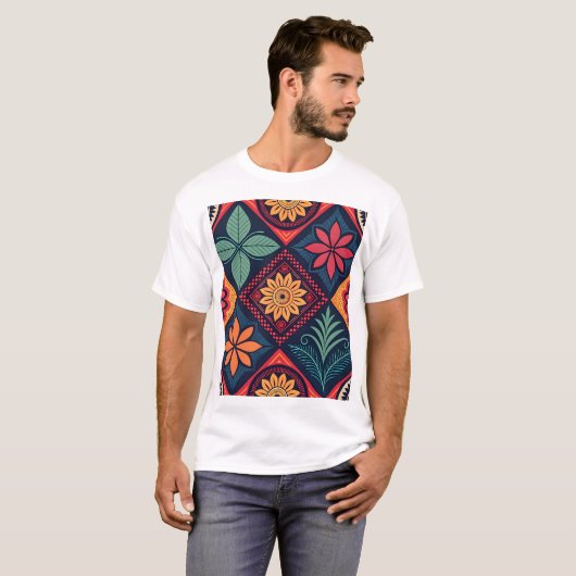 Flowers Magic Pattern T-shirt (Voorkant volledig)