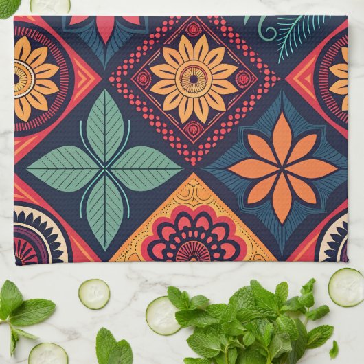 Flowers Magic Pattern Theedoek (Gevouwen)