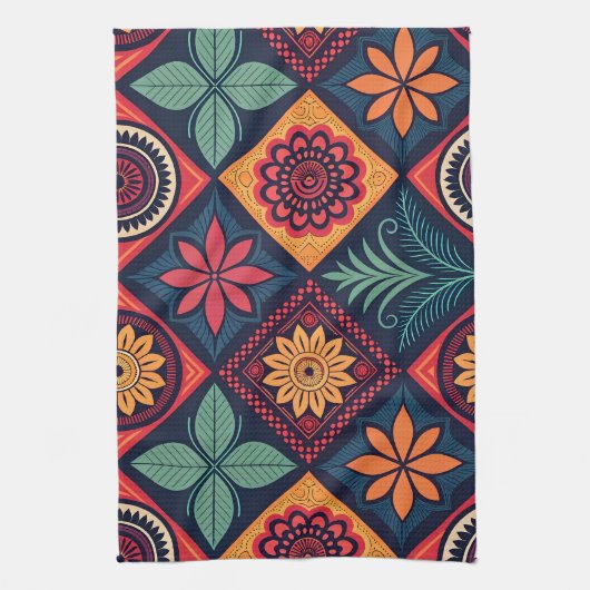 Flowers Magic Pattern Theedoek (Verticaal)