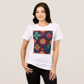 Flowers Magic Pattern Tri-Blend Shirt (Voorkant volledig)