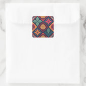 Flowers Magic Pattern Vierkante Sticker (Tas)