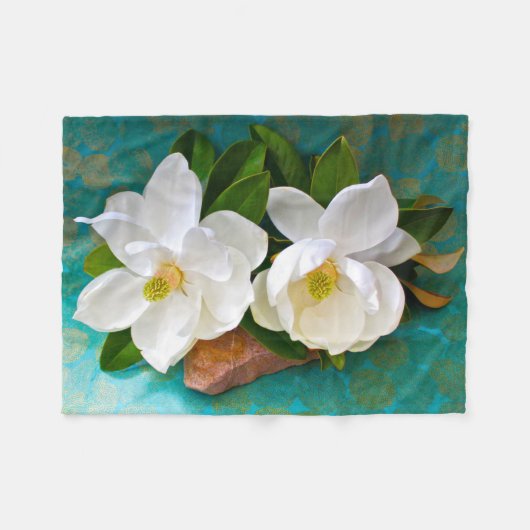 Flowers | Magnolia Flower Fleece Deken (Voorkant (Horizontaal))