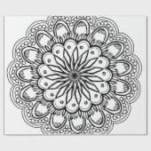 Flowers mandala hand drawing cadeaupapier (Vlak)