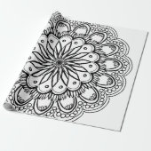 Flowers mandala hand drawing cadeaupapier (Uitgerold)