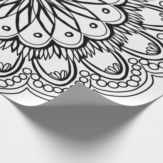 Flowers mandala hand drawing cadeaupapier (Hoek)