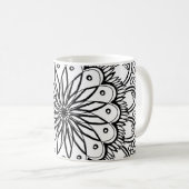 Flowers mandala handtekening koffiemok (Voorkant rechts)