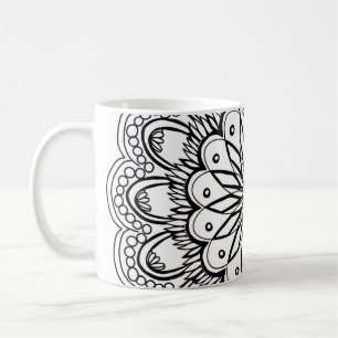 Flowers mandala handtekening koffiemok