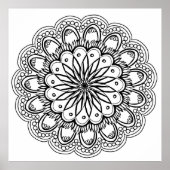 Flowers mandala handtekening poster (Voorkant)