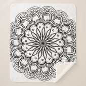 Flowers mandala handtekening sherpa deken (Voorkant)