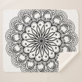 Flowers mandala handtekening sherpa deken (Voorkant (horizontaal))