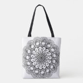 Flowers mandala handtekening tote bag (Achterkant)
