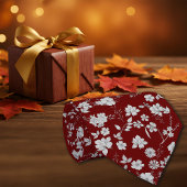 Flowers Maroon Personaliseer Initiaal Stropdas