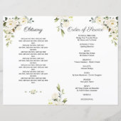 Flowers Memorial Funeral Service Photo Program (Achterkant)