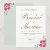 Flowers Mint Green Vrijgezellenfeest Kaart (Voorkant / Achterkant)