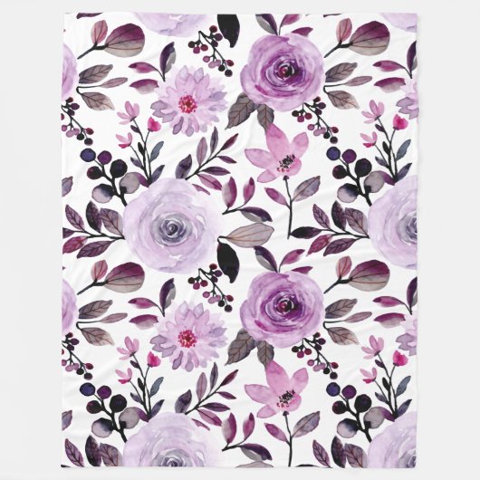 Flowers Modern en Fresh Pattern Fleece Deken (Voorkant)