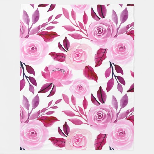 Flowers Modern en Fresh Pattern Fleece Deken (Voorkant)