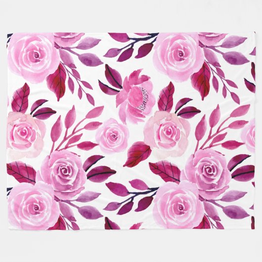 Flowers Modern en Fresh Pattern Fleece Deken (Voorkant (Horizontaal))