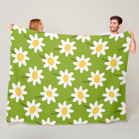 Flowers Modern en Fresh Pattern Fleece Deken (In situ)