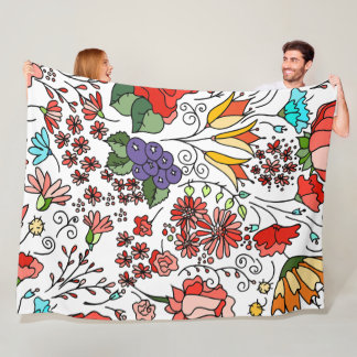 Flowers Modern en Fresh Pattern Fleece Deken