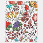 Flowers Modern en Fresh Pattern Fleece Deken (Voorkant)