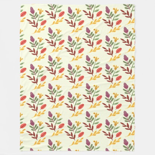 Flowers Modern en Fresh Pattern Fleece Deken (Voorkant)