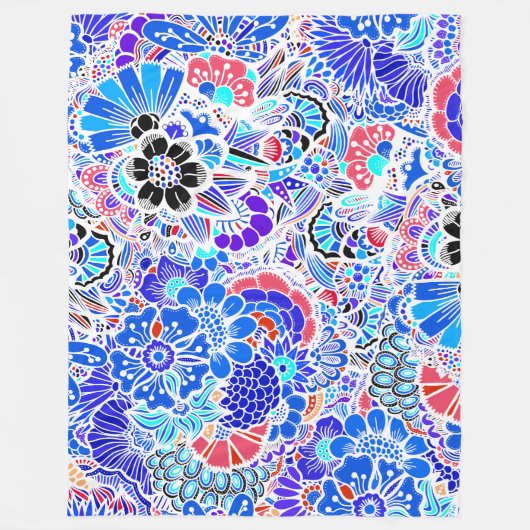 Flowers Modern Pattern Fleece Deken (Voorkant)