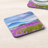 Flowers Mount Fugi Japan Bier Onderzetter (Linkerzijde)