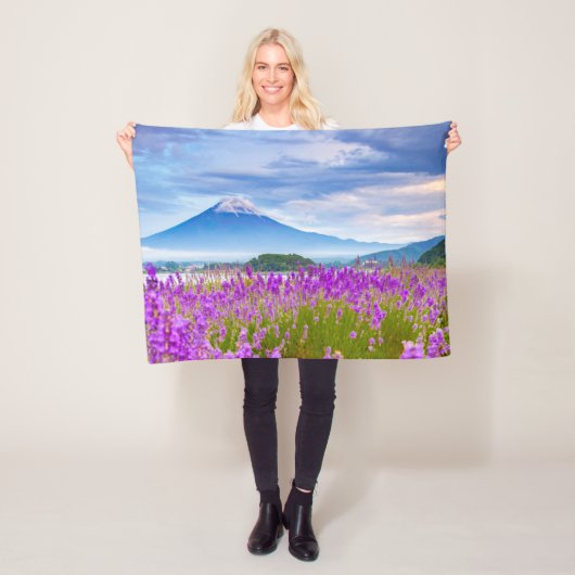 Flowers Mount Fugi Japan Fleece Deken (In situ)