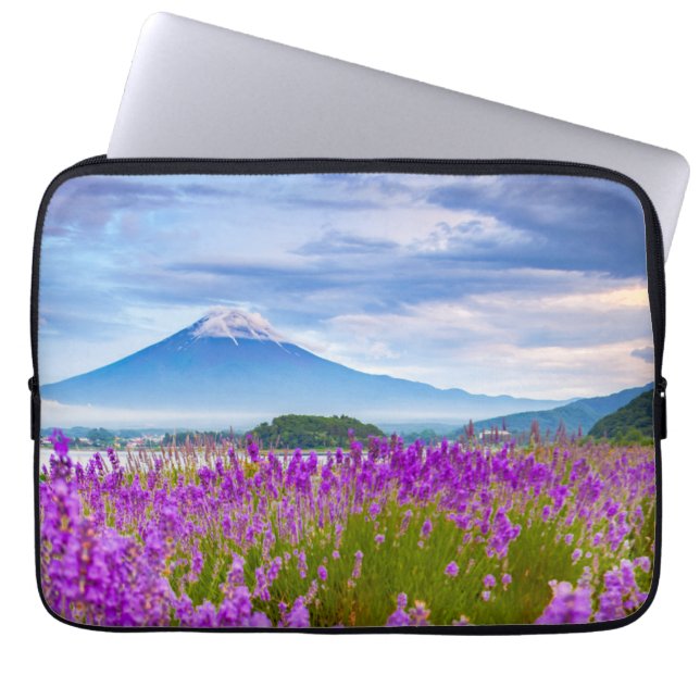 Flowers Mount Fugi Japan Laptop Sleeve (Voorkant)