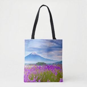 Flowers Mount Fugi Japan Tote Bag
