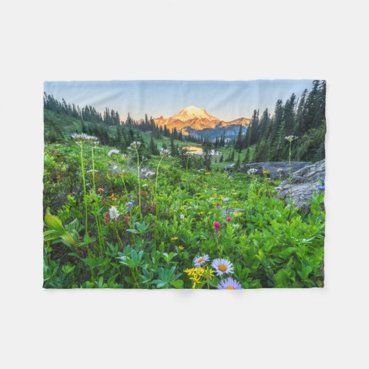 Flowers | Mount Rainier National Park Fleece Deken (Voorkant (Horizontaal))
