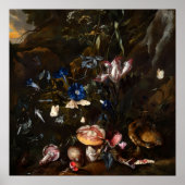 Flowers mushrooms butterflies frog & Snake Poster (Voorkant)