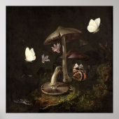 Flowers mushrooms butterflies lizard & Snake Poster (Voorkant)