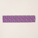 Flowers & Mushrooms Vibrant Pink, Purple & Black Sjaal<br><div class="desc">This scarf is decorated with trippy,  psychedelic illustrated mushrooms and flowers in shades of hot pink and bold purple against a black background.</div>