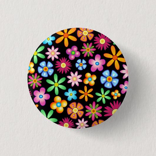 Flowers Naif Design Ronde Button 3,2 Cm (Voorkant)