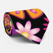 Flowers Naif Retro Style Design Stropdas (Opgerold)